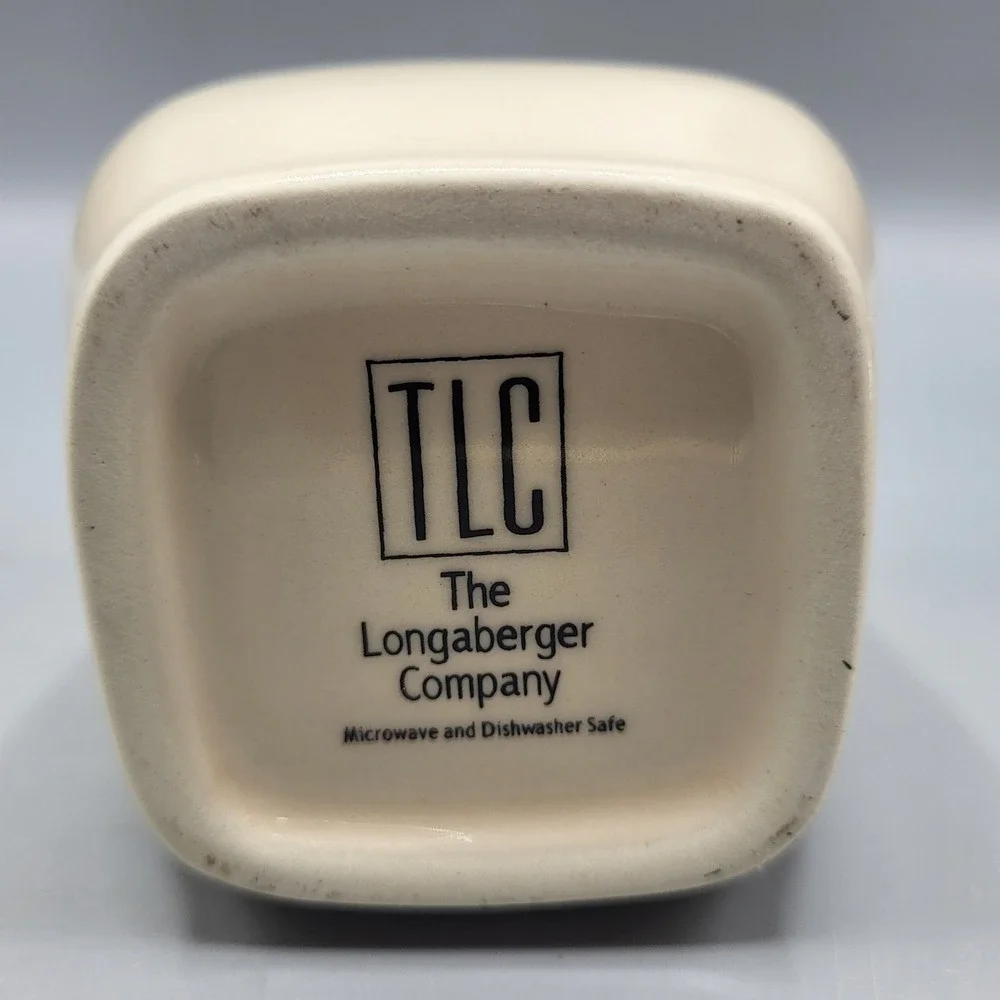Longaberger Mayonnaise Jar Ceramic Condiment Pot Lid Cream Farmhouse Replacement